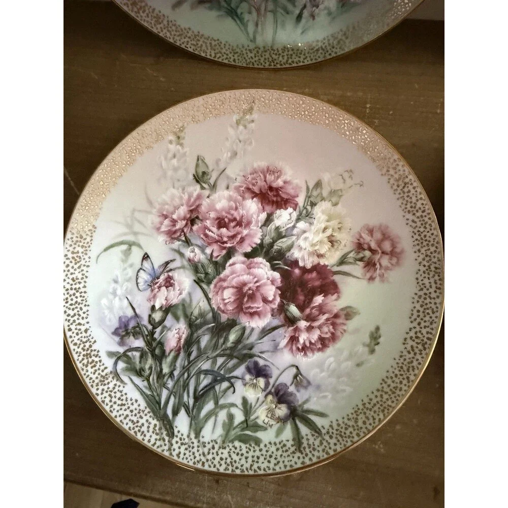 Vintage 1992 Symphony of Shimmering Beauty Lena Liu China set Of 4 Cottagecore